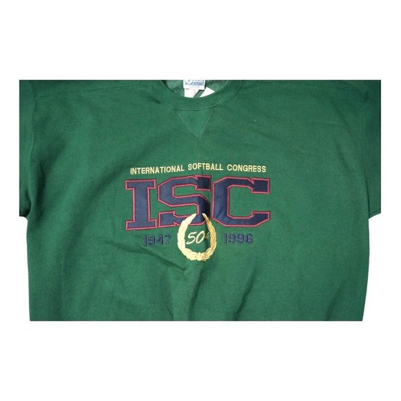 NWT Vintage Discus Athletic  Sweatshirt Green‎ Embroidery ISC USA Size XL - Picture 2 of 6